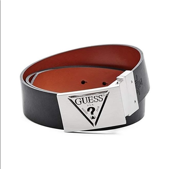 Guess Accessories New Guess Mens Reversible Triangle Plaque Belt
